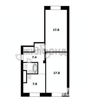 2-к квартира, вторичка, 55м2, 4/4 этаж