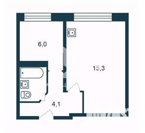 1-к квартира, вторичка, 21м2, 1/9 этаж