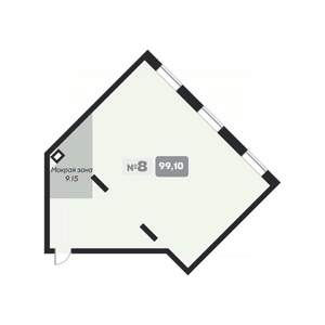 1-к квартира, вторичка, 99м2, 8/22 этаж