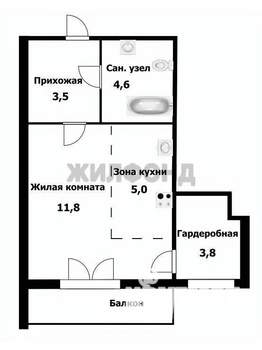 1-к квартира, вторичка, 29м2, 5/14 этаж