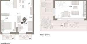 2-к квартира, вторичка, 113м2, 8/17 этаж