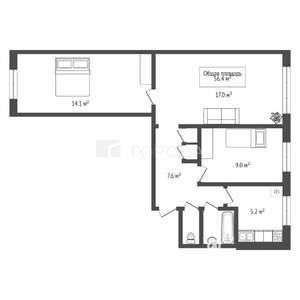 3-к квартира, вторичка, 56м2, 2/9 этаж