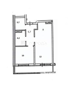 2-к квартира, вторичка, 44м2, 10/18 этаж