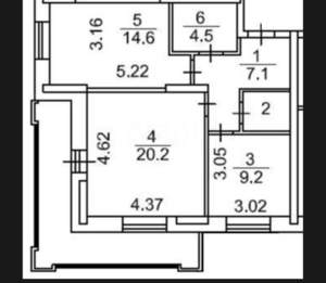 3-к квартира, вторичка, 71м2, 1/18 этаж