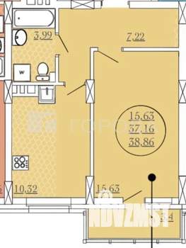 1-к квартира, вторичка, 36м2, 14/21 этаж