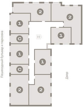 2-к квартира, вторичка, 80м2, 7/12 этаж