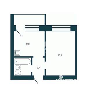 1-к квартира, вторичка, 30м2, 9/10 этаж