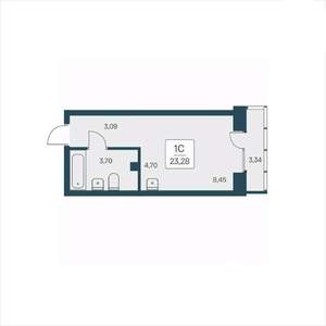 Студия квартира, вторичка, 23м2, 24/25 этаж
