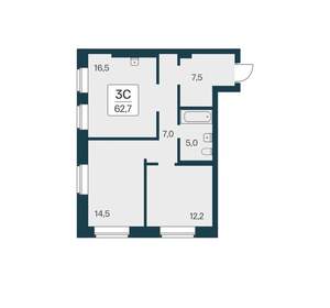 3-к квартира, вторичка, 63м2, 29/30 этаж