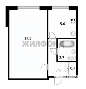 1-к квартира, вторичка, 30м2, 1/9 этаж