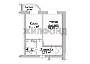 1-к квартира, вторичка, 39м2, 7/22 этаж