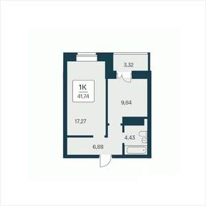 1-к квартира, вторичка, 42м2, 5/25 этаж