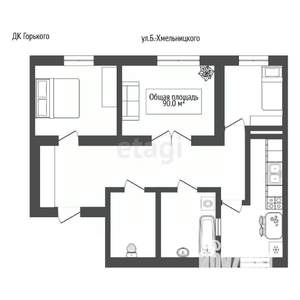 3-к квартира, вторичка, 90м2, 5/5 этаж