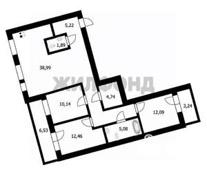 3-к квартира, вторичка, 92м2, 2/16 этаж