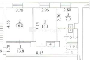 2-к квартира, вторичка, 57м2, 2/5 этаж