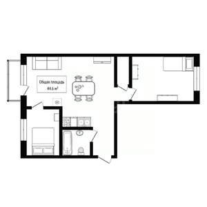 2-к квартира, вторичка, 45м2, 3/5 этаж