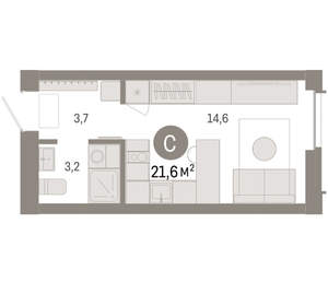 Студия квартира, вторичка, 22м2, 3/23 этаж