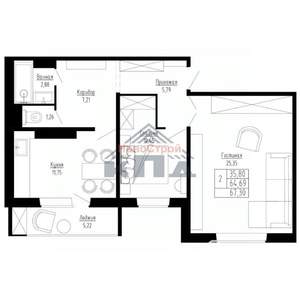 2-к квартира, строящийся дом, 67м2, 11/15 этаж