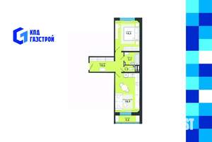 2-к квартира, вторичка, 53м2, 8/18 этаж