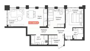 3-к квартира, вторичка, 73м2, 3/20 этаж