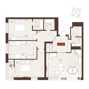 4-к квартира, вторичка, 108м2, 24/24 этаж