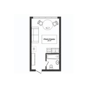 Студия квартира, вторичка, 28м2, 24/25 этаж