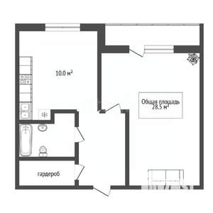 1-к квартира, вторичка, 29м2, 2/9 этаж