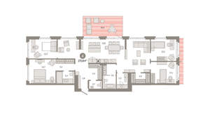 4-к квартира, вторичка, 174м2, 2/24 этаж