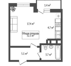 Студия квартира, вторичка, 32м2, 2/24 этаж