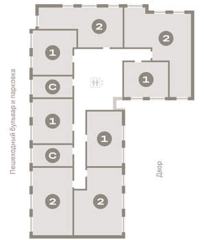 2-к квартира, вторичка, 63м2, 5/12 этаж