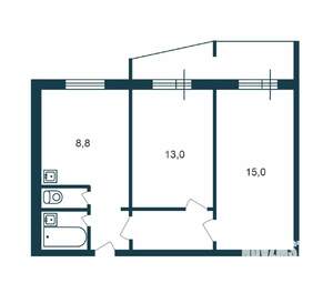 2-к квартира, вторичка, 48м2, 8/9 этаж