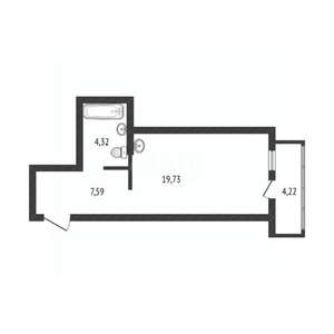 Студия квартира, вторичка, 35м2, 3/27 этаж