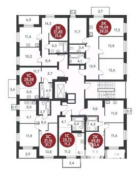 3-к квартира, вторичка, 79м2, 7/10 этаж