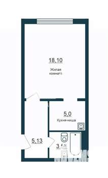 Студия квартира, вторичка, 32м2, 1/18 этаж
