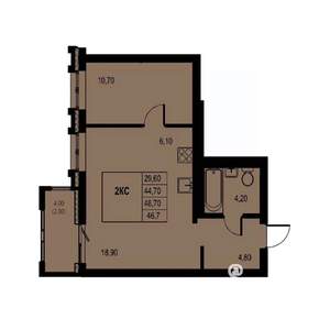 2-к квартира, вторичка, 47м2, 3/23 этаж