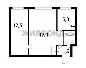 2-к квартира, вторичка, 42м2, 1/2 этаж