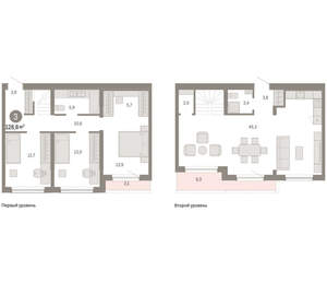 3-к квартира, вторичка, 129м2, 6/15 этаж