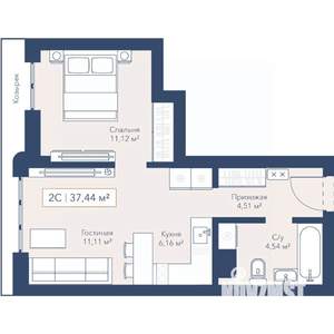 1-к квартира, вторичка, 38м2, 5/24 этаж