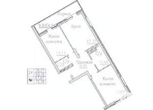 2-к квартира, строящийся дом, 72м2, 9/24 этаж
