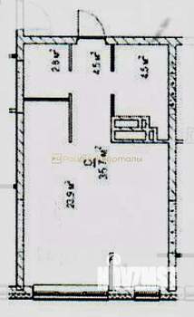 Студия квартира, вторичка, 35м2, 4/25 этаж