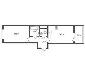 1-к квартира, вторичка, 39м2, 6/9 этаж