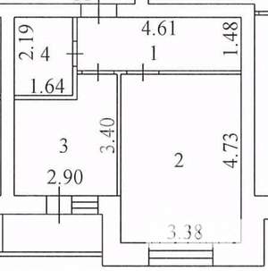 1-к квартира, вторичка, 35м2, 9/9 этаж