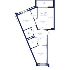 3-к квартира, вторичка, 71м2, 2/14 этаж