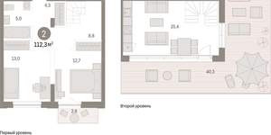 2-к квартира, вторичка, 112м2, 8/17 этаж