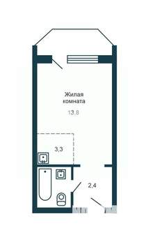 Студия квартира, вторичка, 25м2, 6/17 этаж