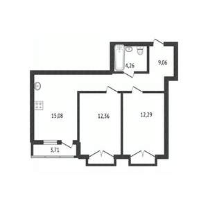 3-к квартира, вторичка, 53м2, 7/25 этаж