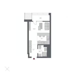 Студия квартира, вторичка, 26м2, 15/24 этаж