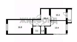 2-к квартира, вторичка, 55м2, 16/24 этаж