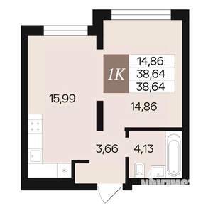 1-к квартира, вторичка, 39м2, 4/10 этаж