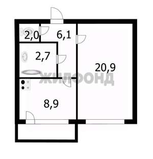 1-к квартира, вторичка, 41м2, 4/10 этаж